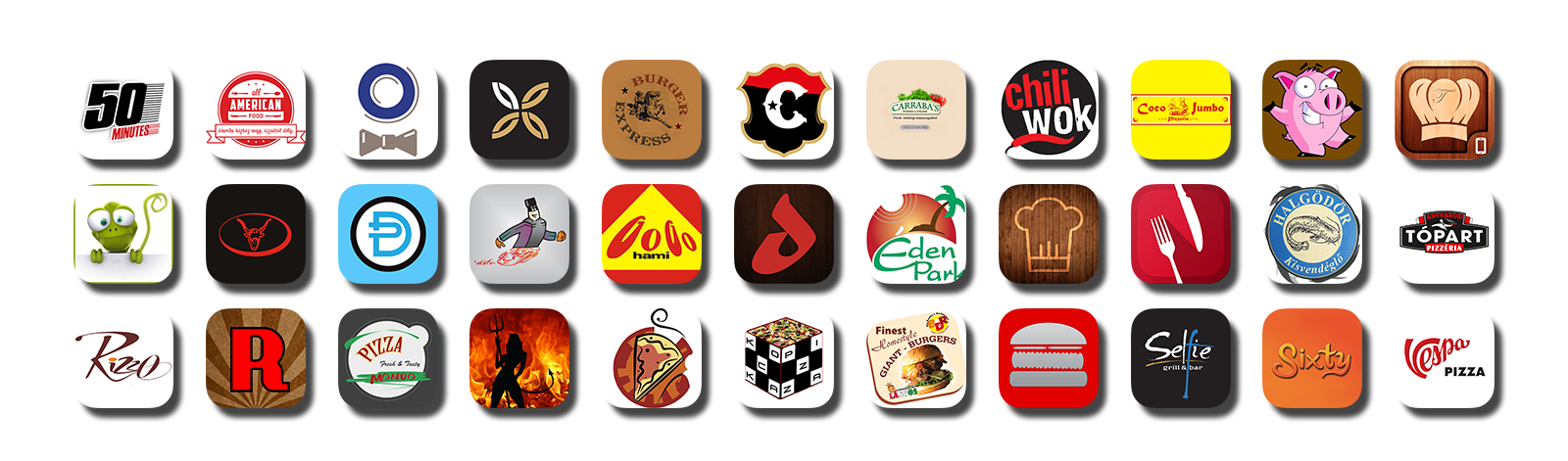 éttermi mobil app ikonok